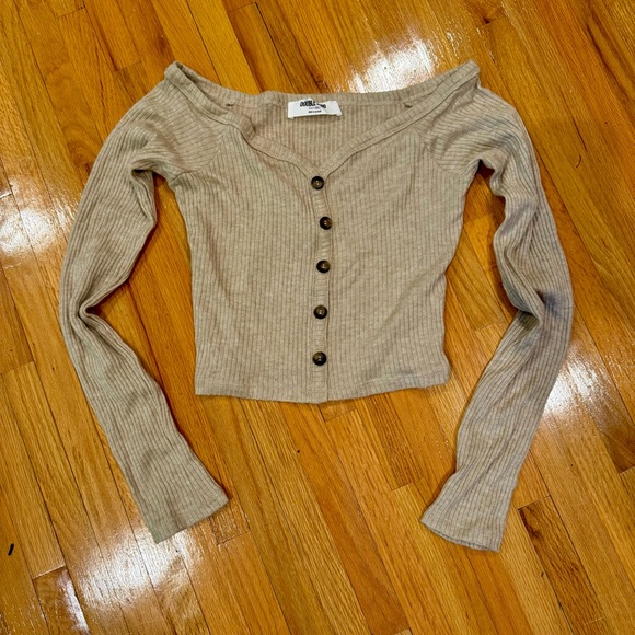 Double Zero Women’s ribbed top S tan - Picture 1 of 1